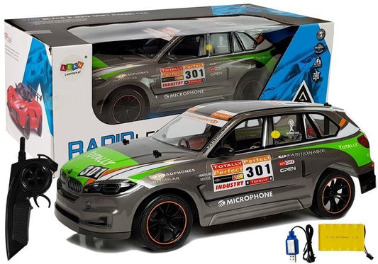 Carro telecomandado desportivo 1:10 2.4G cinzento