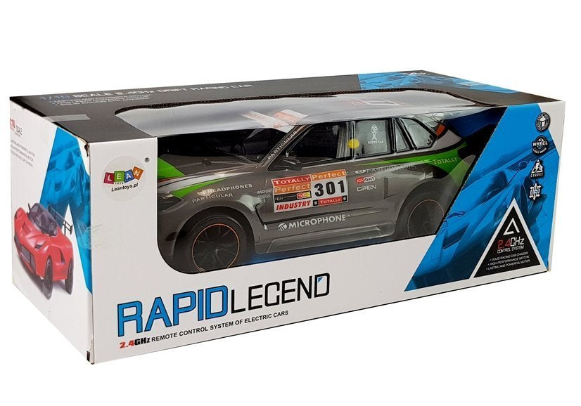 Carro telecomandado desportivo 1:10 2.4G cinzento