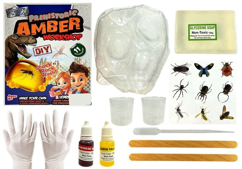 Kit criativo insetos âmbar pré-histórico