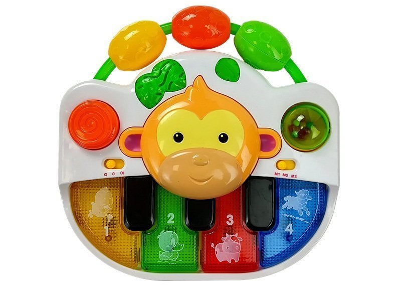 Piano bebé com macaco som e luz