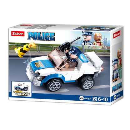 Police Carro com Pull Back 90 Pcs