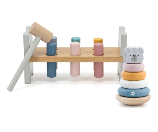 Conjunto empilhável e martelo Viga Urso