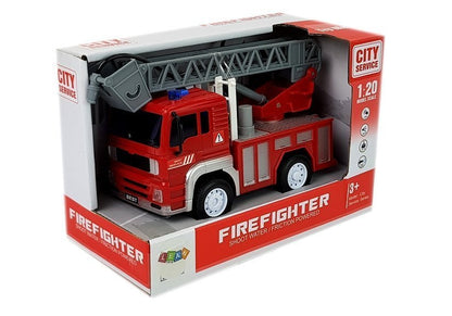 Camião bombeiros com escada vermelho 1:20 som
