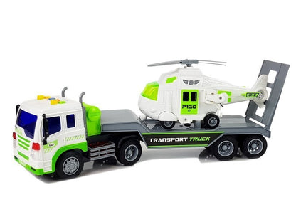 Transportador automóveis com helicóptero pilhas 1:16