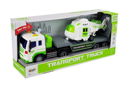 Transportador automóveis com helicóptero pilhas 1:16