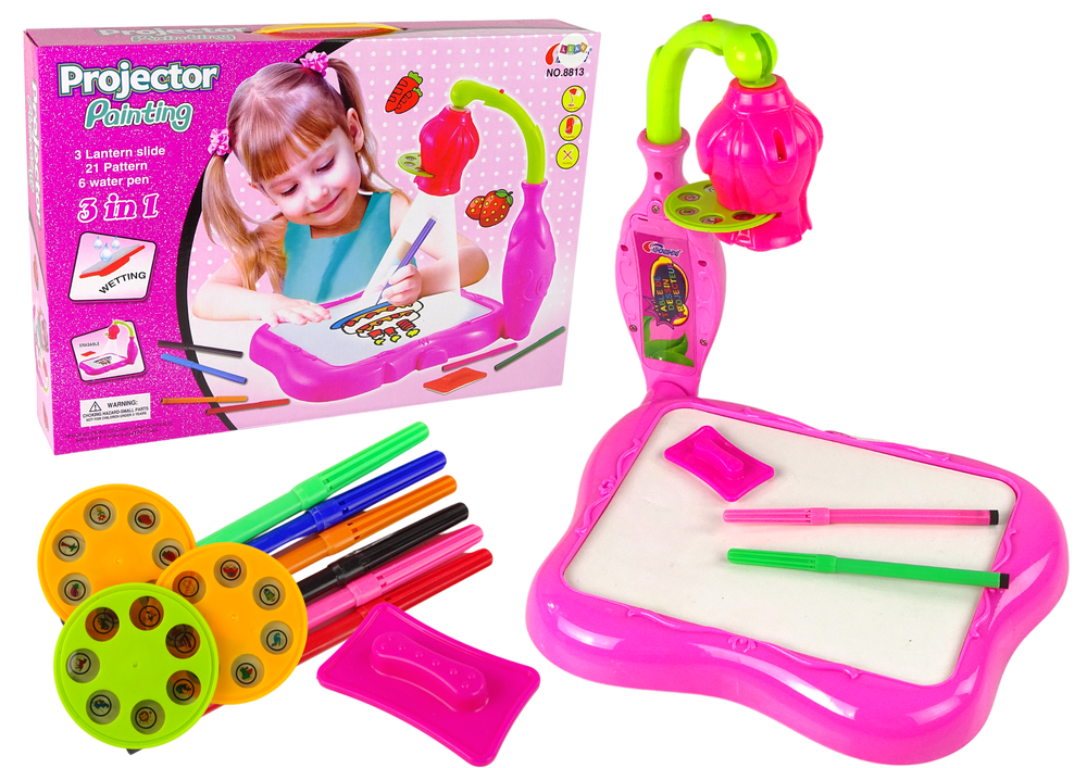 Projetor de desenho com marcadores mágicos