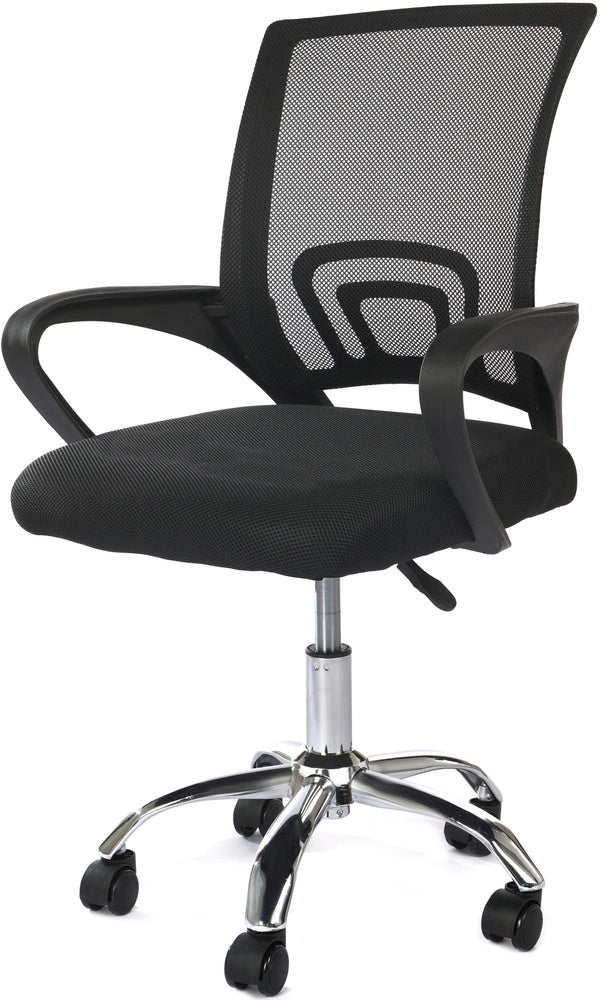 Cadeira escritório ergonómica ajustável malha preto