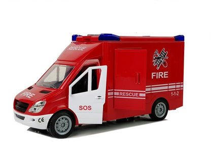 Camião bombeiros fricção som portas abrir