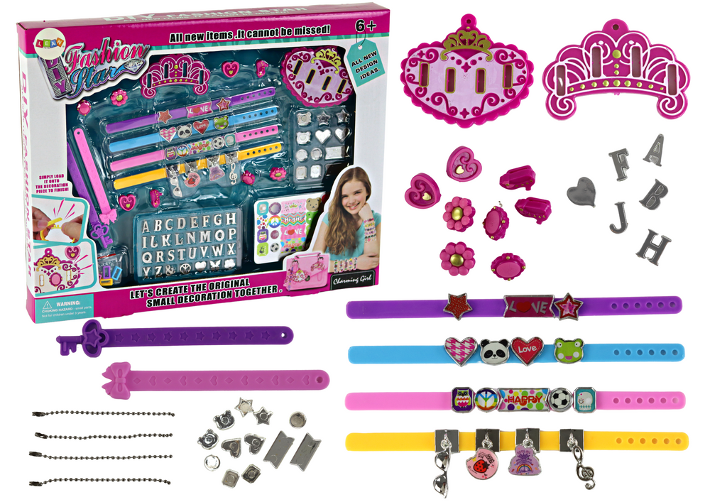 Conjunto DIY pulseiras letras pendentes