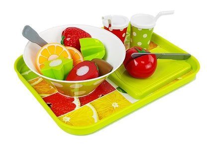 Conjunto frutas legumes liquidificador pilhas tabuleiro
