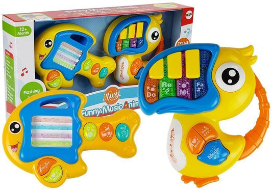 Peixe papagaio piano guitarra pilhas