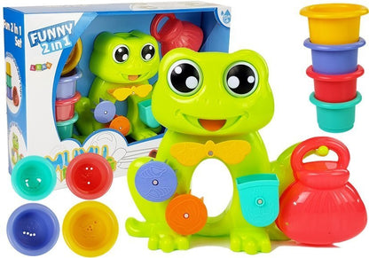 Conjunto banho cascata sapo com baldes