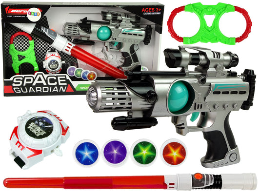 Guerreiro espacial pistola laser algemas disco