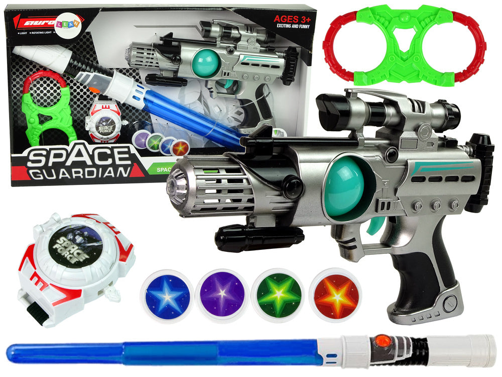 Guerreiro espacial pistola laser algemas disco