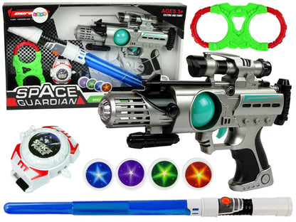 Guerreiro espacial pistola laser algemas disco