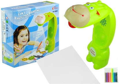 Projetor girafa com mesa e luz de projeção