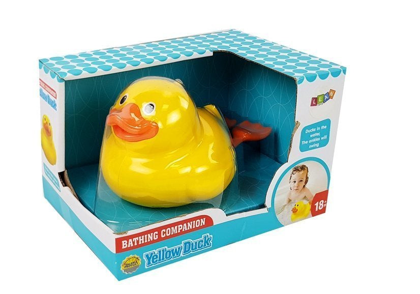Pato amarelo com pilhas para banho 18 cm