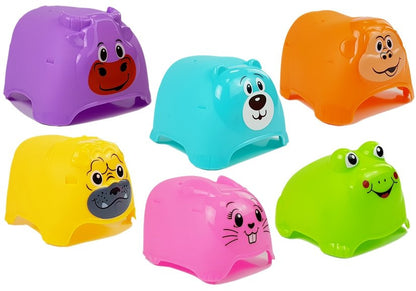 Pirâmide de Empilhar Animais Coloridos para Bebé 6 Peças
