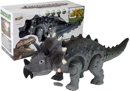 Dinossauro Triceratops cinzento com pilhas