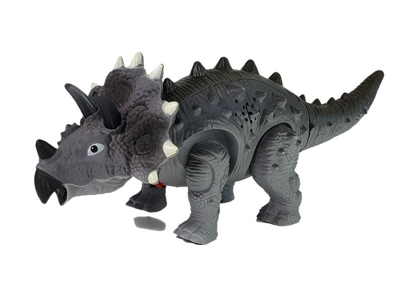 Dinossauro Triceratops cinzento com pilhas