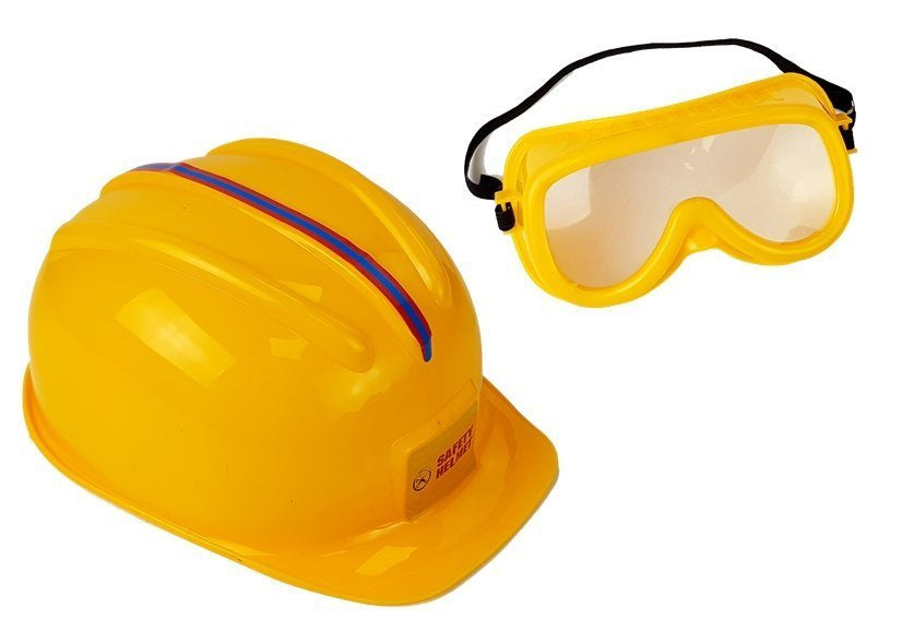 Conjunto ferramentas serra com pilhas capacete luvas óculos proteção