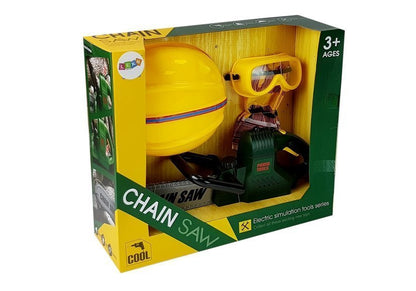 Conjunto ferramentas serra com pilhas capacete luvas óculos proteção