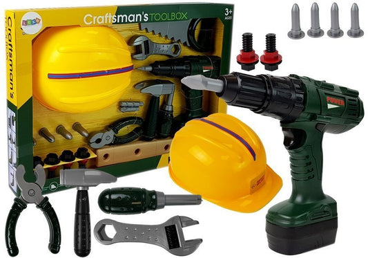 Conjunto ferramentas berbequim martelo capacete
