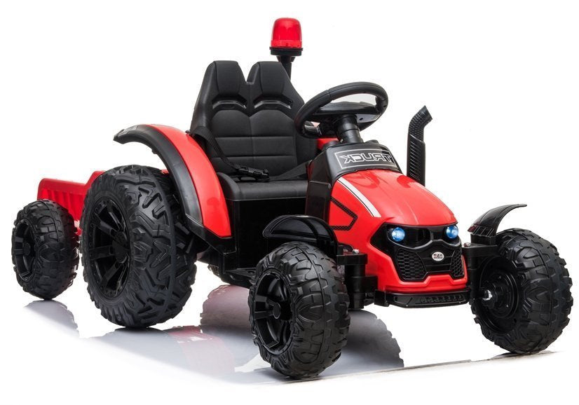 Trator elétrico HZB-200 com reboque vermelho