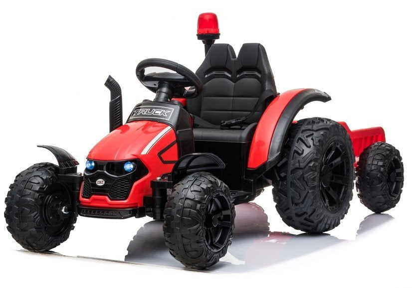 Trator elétrico HZB-200 com reboque vermelho