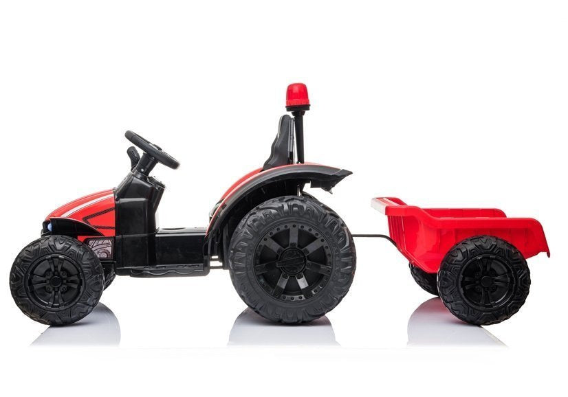 Trator elétrico HZB-200 com reboque vermelho