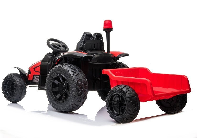 Trator elétrico HZB-200 com reboque vermelho
