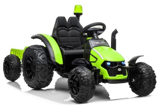 Trator elétrico HZB-200 com reboque verde