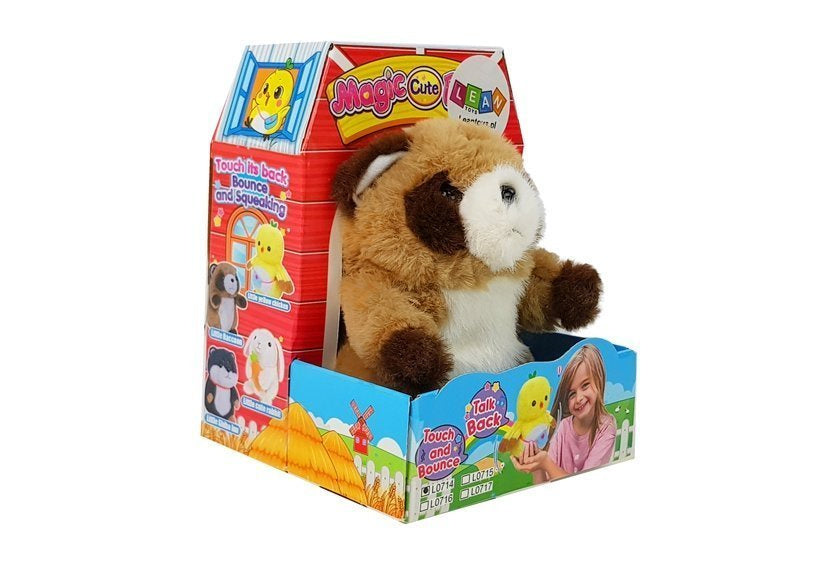 Guaxinim interativo repetidor de palavras peluche