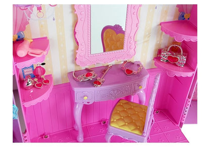 Quarto vestir bonecas com luz espelho 26 cm roupas acessórios