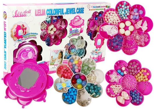 Conjunto DIY bijuteria contas caixa espelho dobrável