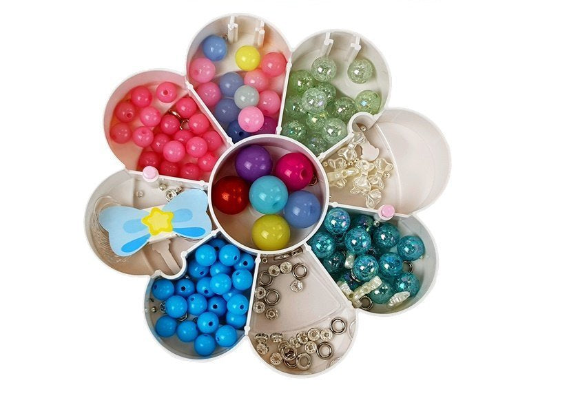 Conjunto DIY bijuteria contas caixa espelho dobrável