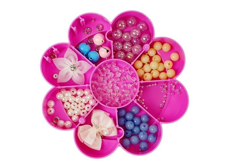 Conjunto DIY bijuteria contas caixa espelho dobrável