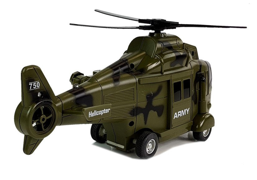 Helicóptero resgate militar 1:16 gancho luz som