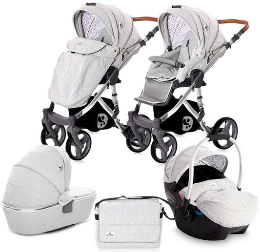 Carrinho de bebé 3in 1 Lorelli Rimini Grey & Clack