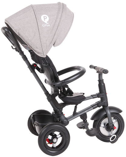 Triciclo com rodas de borracha insufladas a ar QPlay Rito AIR Grey