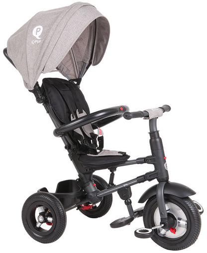 Triciclo com rodas de borracha insufladas a ar QPlay Rito AIR Grey