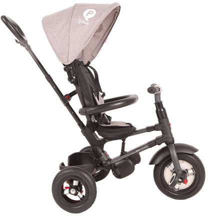 Triciclo com rodas de borracha insufladas a ar QPlay Rito AIR Grey