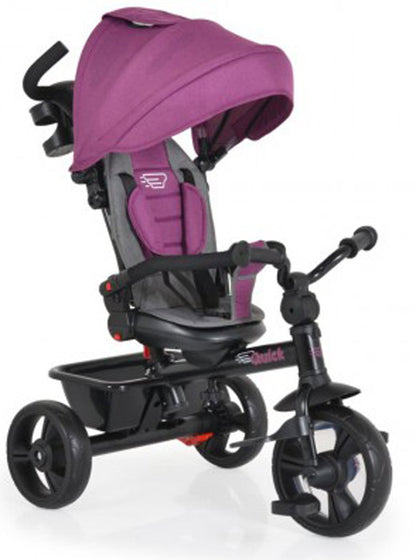 Triciclo Byox rápido com ajuste backrest purple