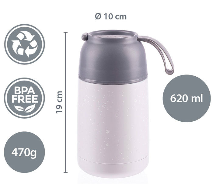 Garrafa térmica para alimentos com suporte silicone 620ml Zopa City