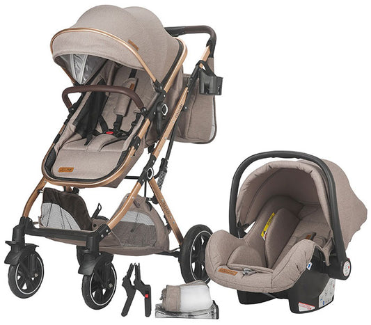 Carrinho de passeio conversã­vel 3 em 1 Cocolle Ravello Sand Beige