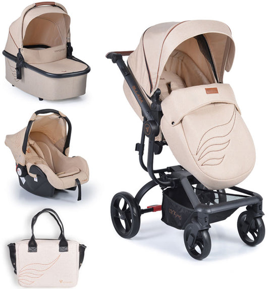 Carrinho de bebé Cangaroo 3 in 1 Ellada beige