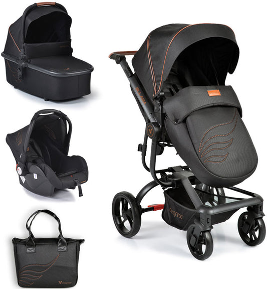 Carrinho de bebé Cangaroo 3 in 1 Ellada Black