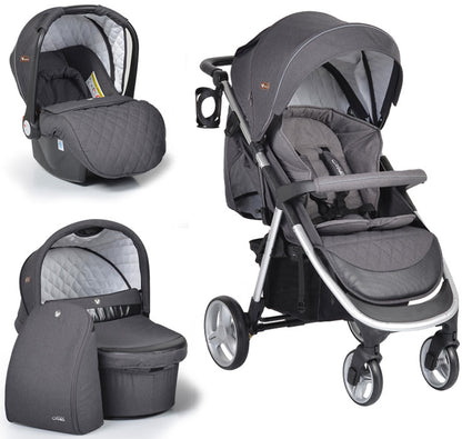 Carrinho de bebé Cangaroo 3 in 1 Noble Dark grey