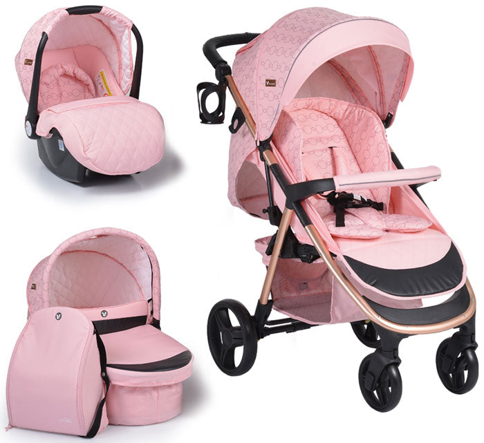 Carrinho de bebé Cangaroo 3 in 1 Noble Pink