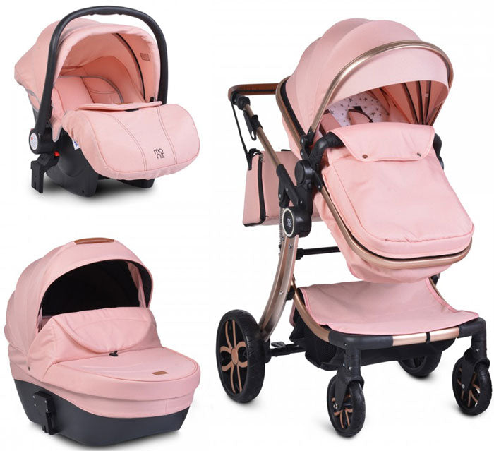 Carrinho de bebé Moni 3 in 1 Polly pink
